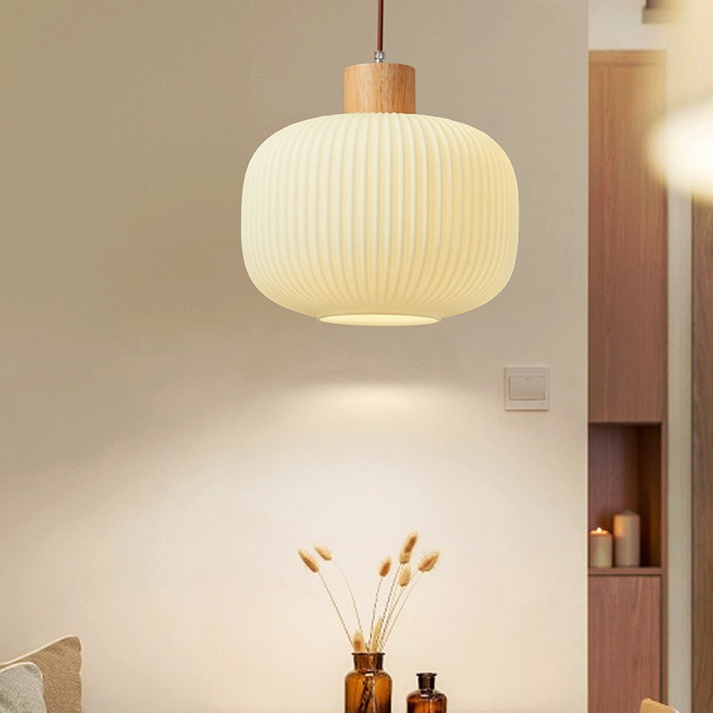 Nordic witte lantaarnachtige glazen hanglamp HL666