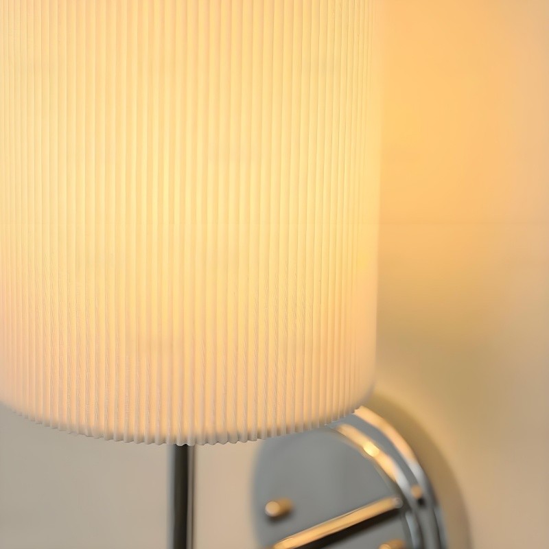 Cumoris geplooide wandlamp - Frans geïnspireerde accentlamp voor naast het bed en in de woonkamer HL3589