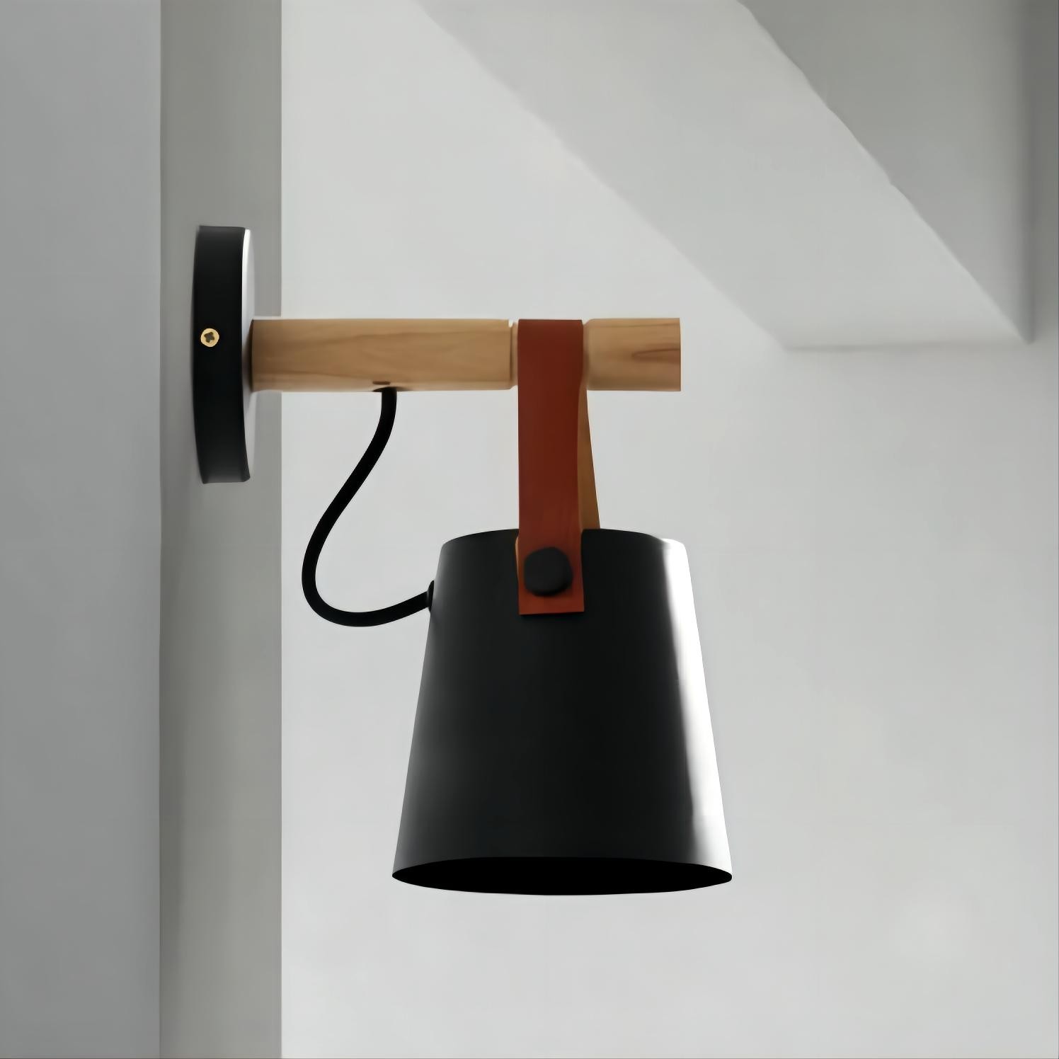 Scandinavische houten riememmer wandlamp HL62