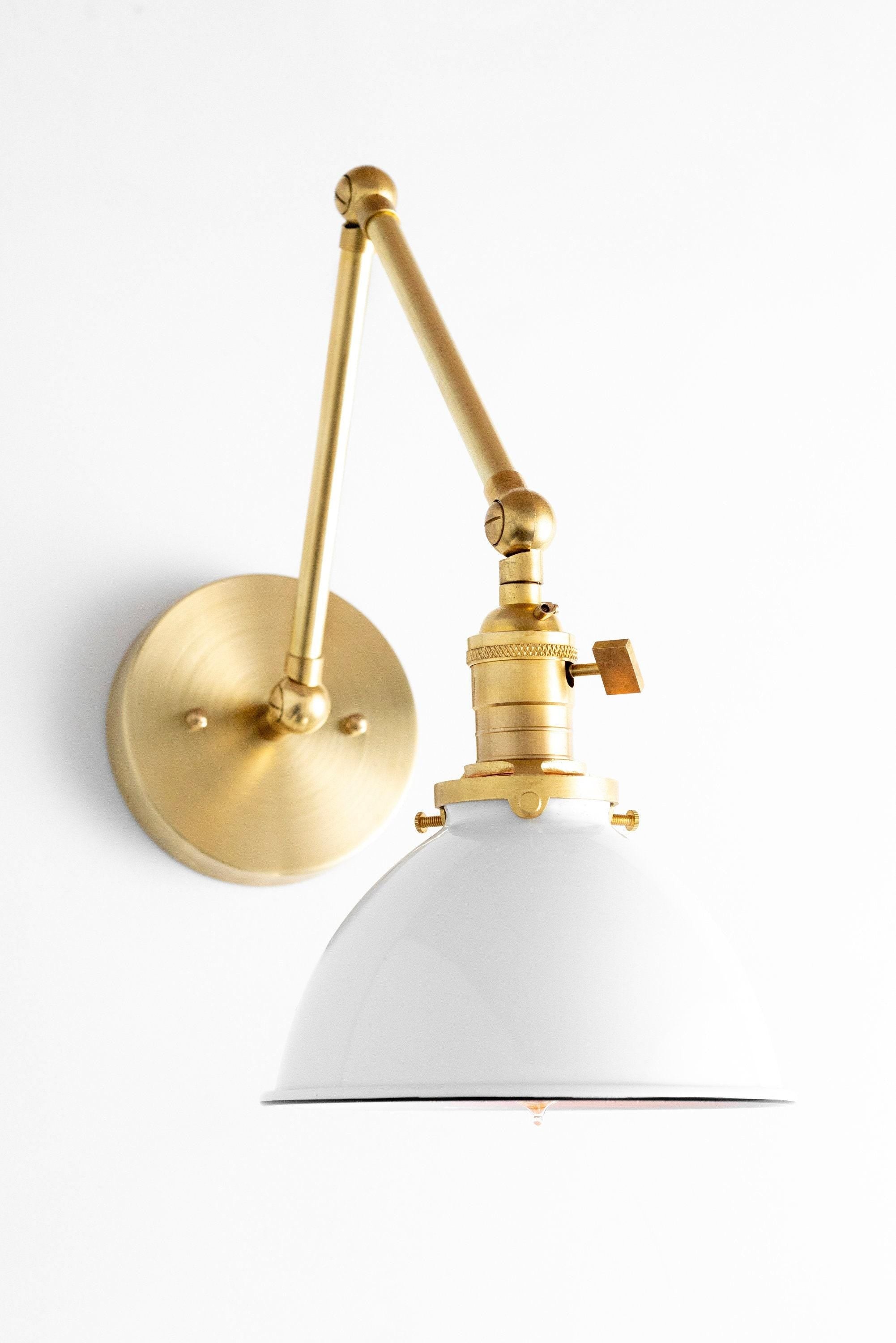 Conique metalen vintage industriële wandlamp met zwenkarm - verstelbare koepelvormige kap voor studie HL1675