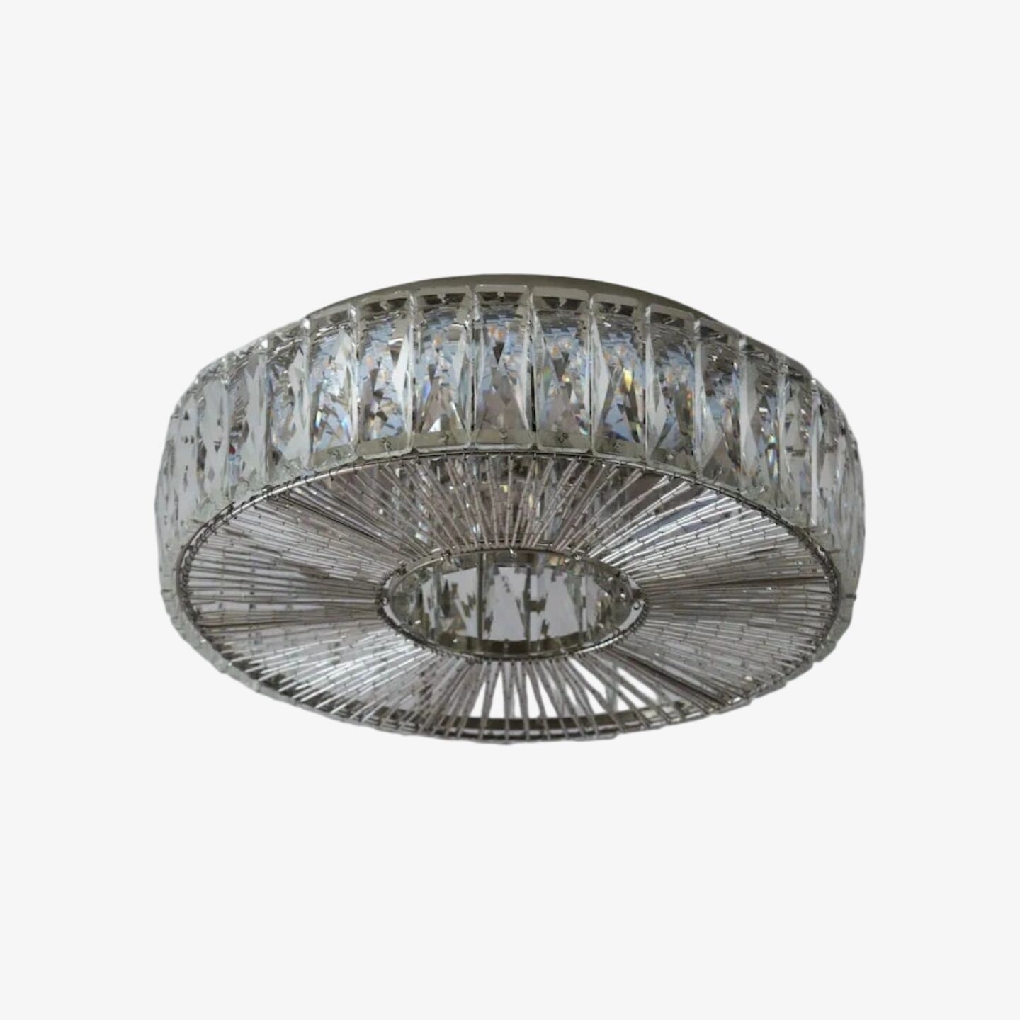 Glomar ronde plafondlamp van glas - moderne metalen en glazen afwerking voor woonruimtes HL2332