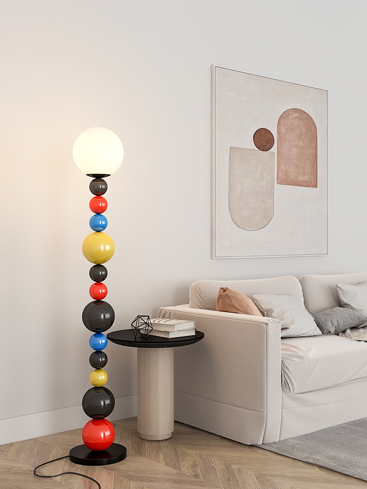 Kleurrijke ronde bol vloerlamp HL485
