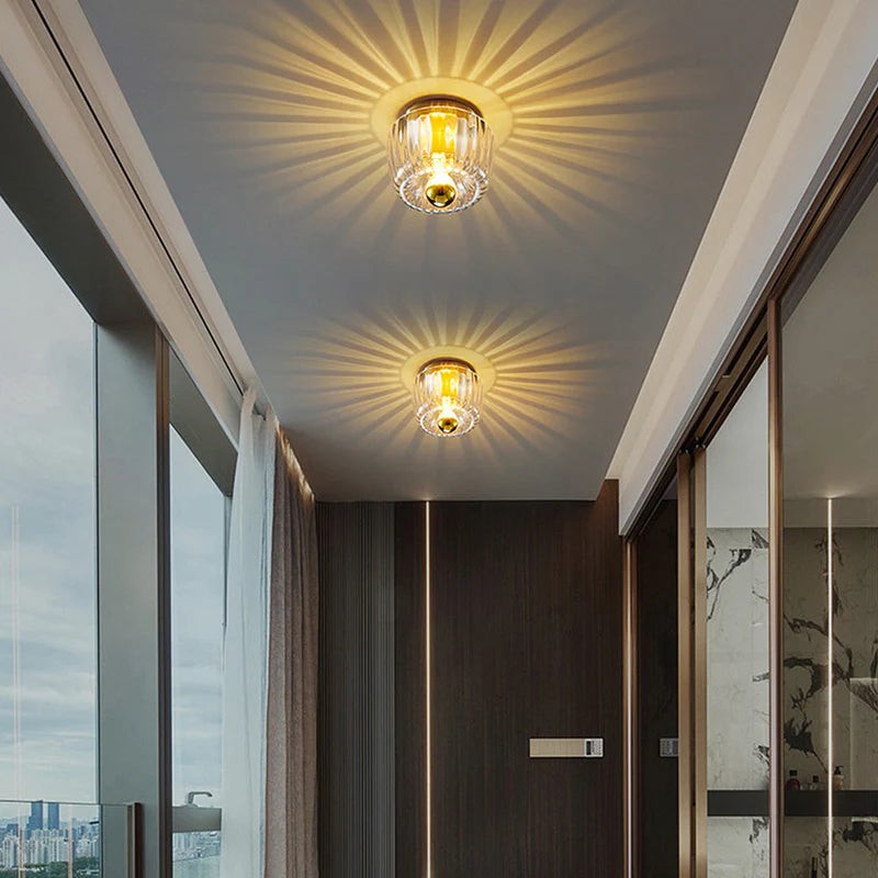 Clara Rays Moderne Plafondlamp van Messing en Glas HL3504