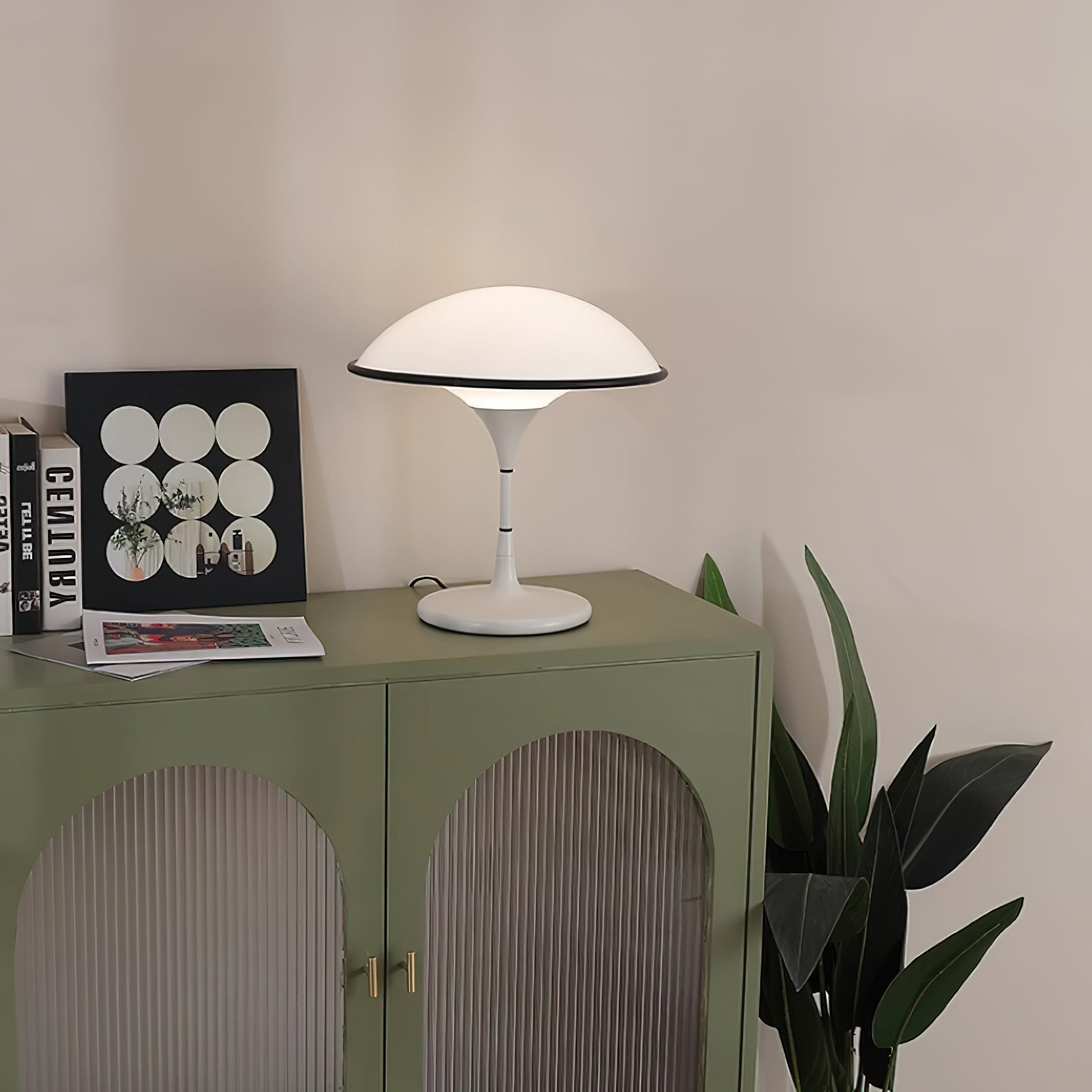Deense Retro Witte Vliegende Schotel Tafellamp HL423