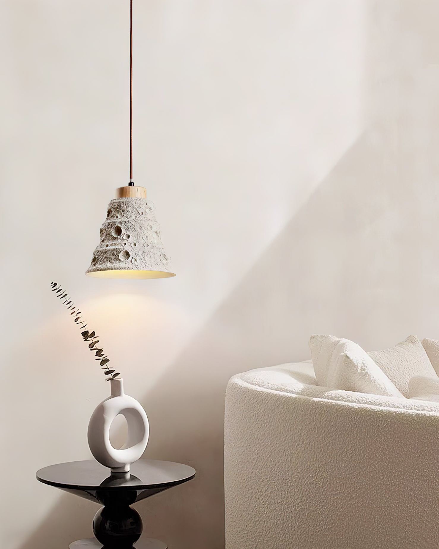 Japanse Wabi Sabi cementen belvormige hanglamp HL939
