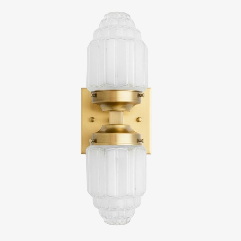 Tierlux Glazen Art Deco Wandlamp - Glazen Gematteerde Bollen met Wolkenkrabberbol HL1656