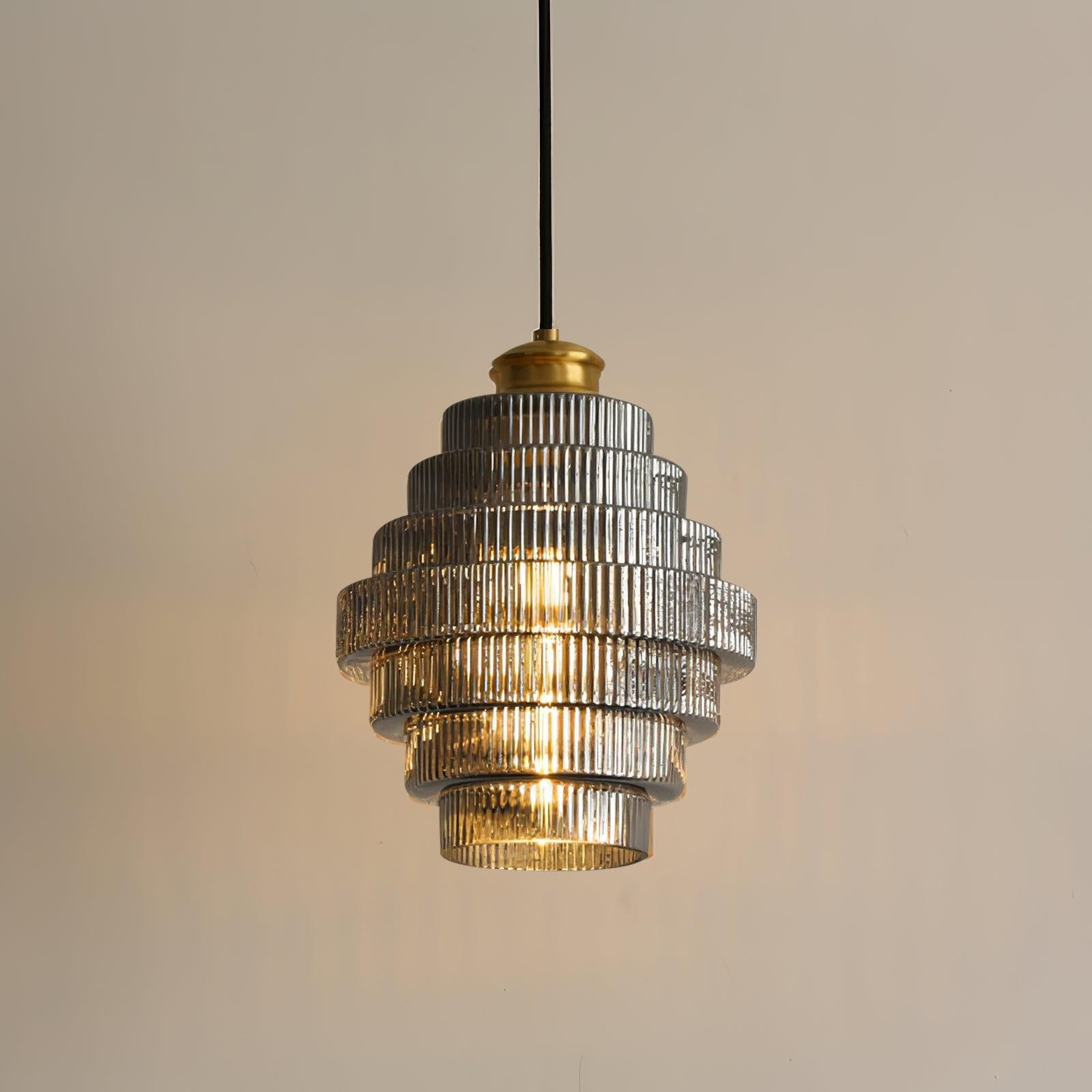 Moderne Creatieve Hanglamp van Geplooid Glas - Flesvormige Hanglamp voor de Eetkamer HL615