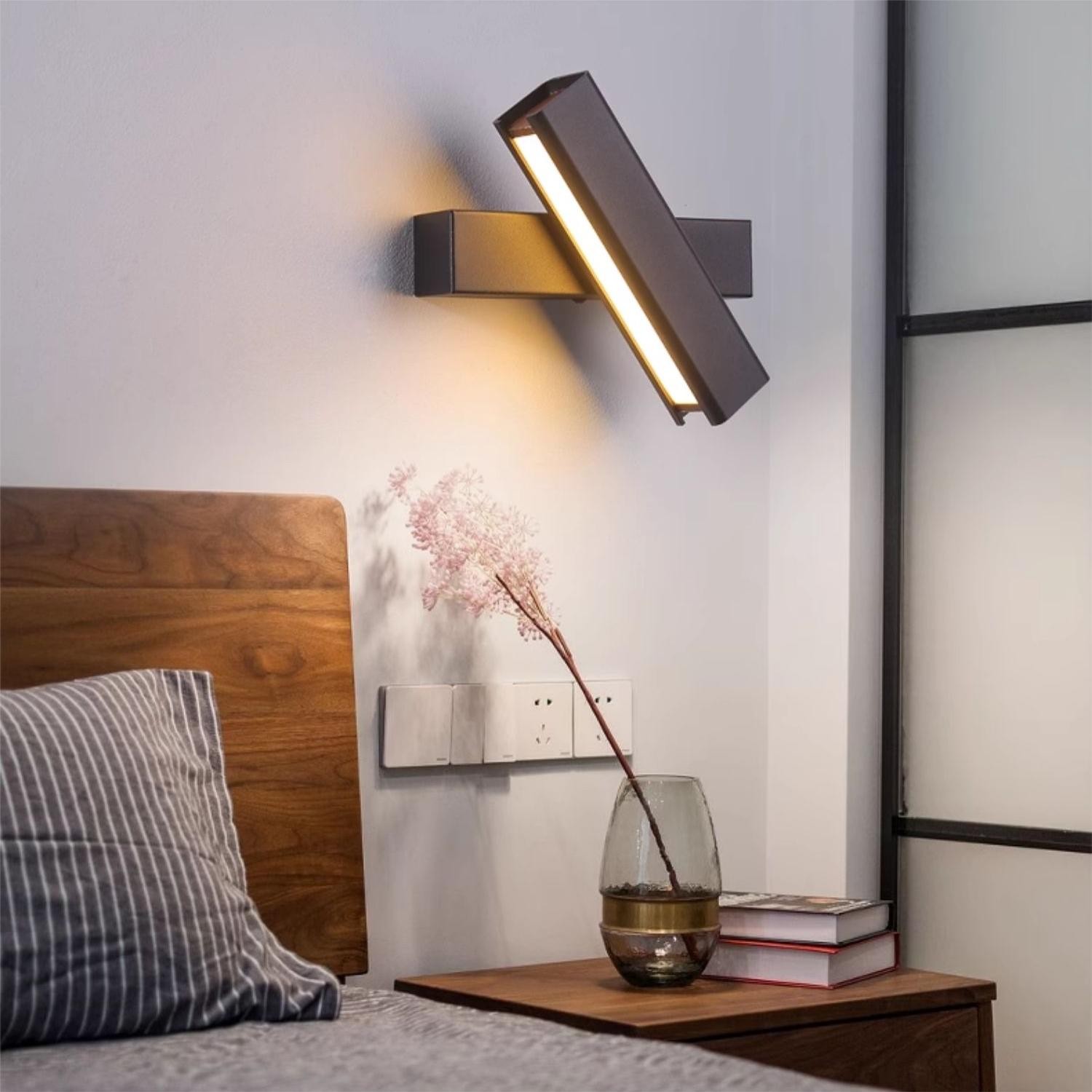 Minimalistische draaibare aluminium wandlamp voor slaapkamer HL114