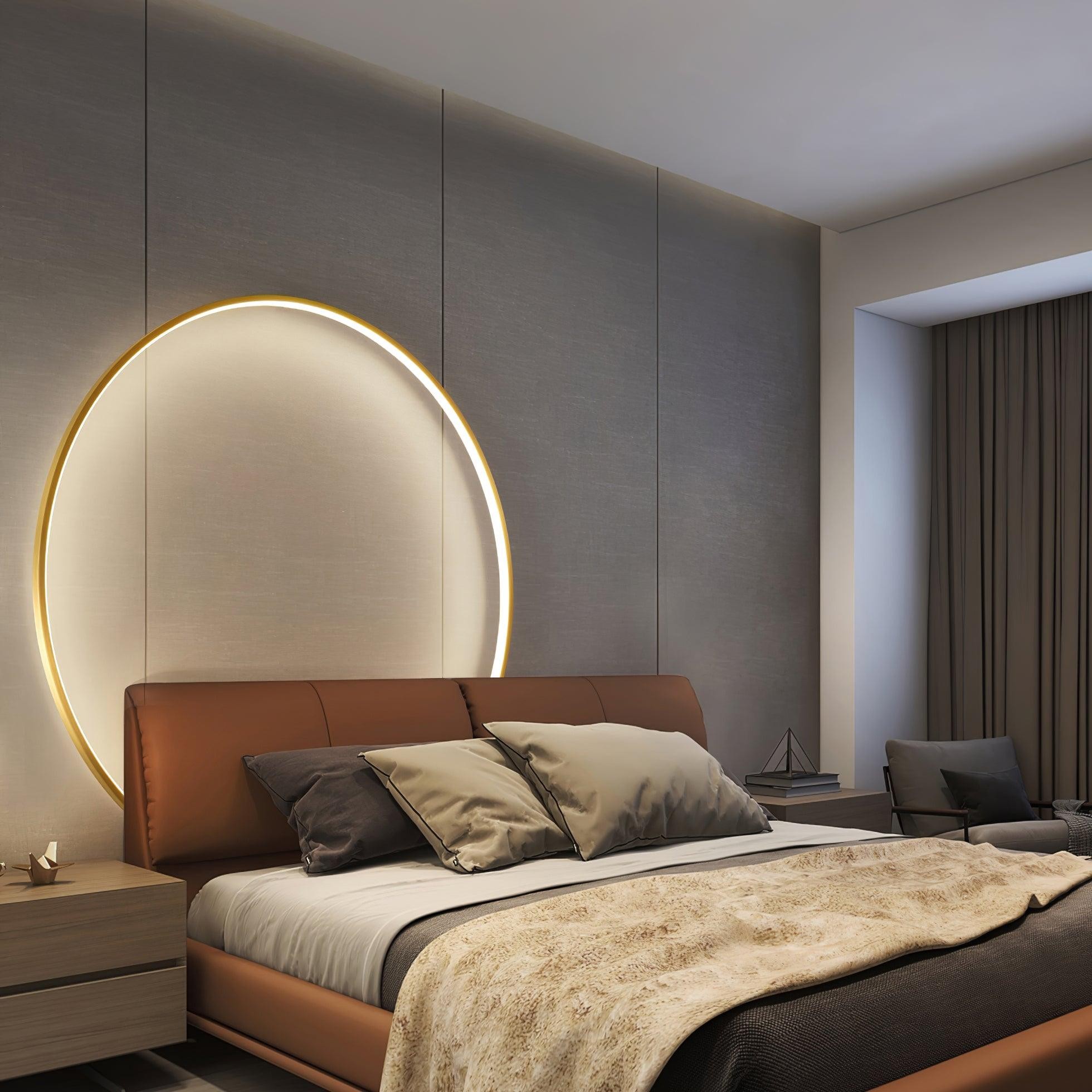 Minimalistische creatieve eenvoudige messing ronde LED-wandlamp HL776