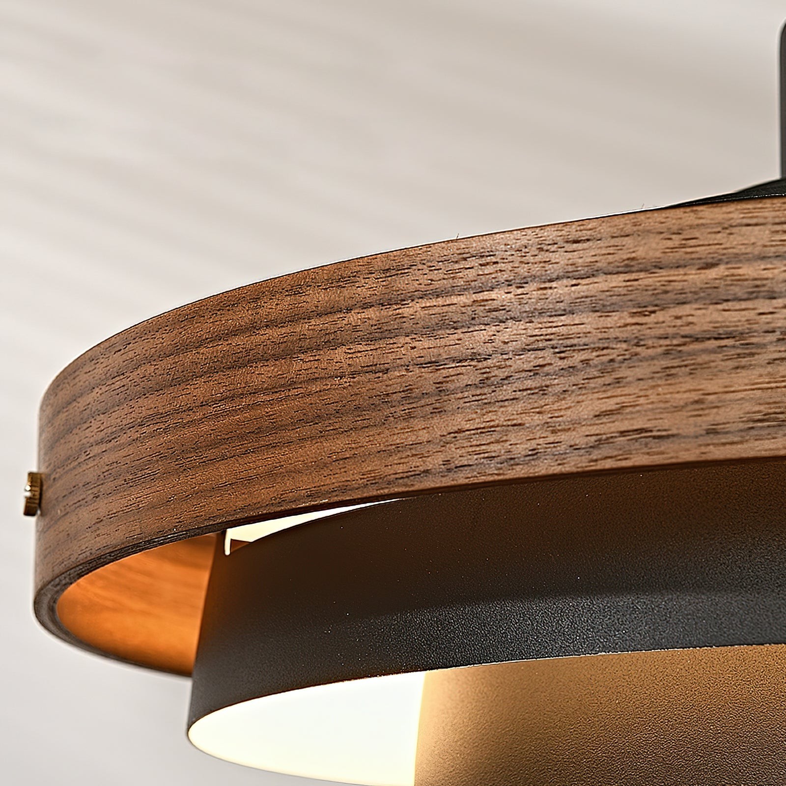 Vintage houten hanglamp met zwenkarm HL1086