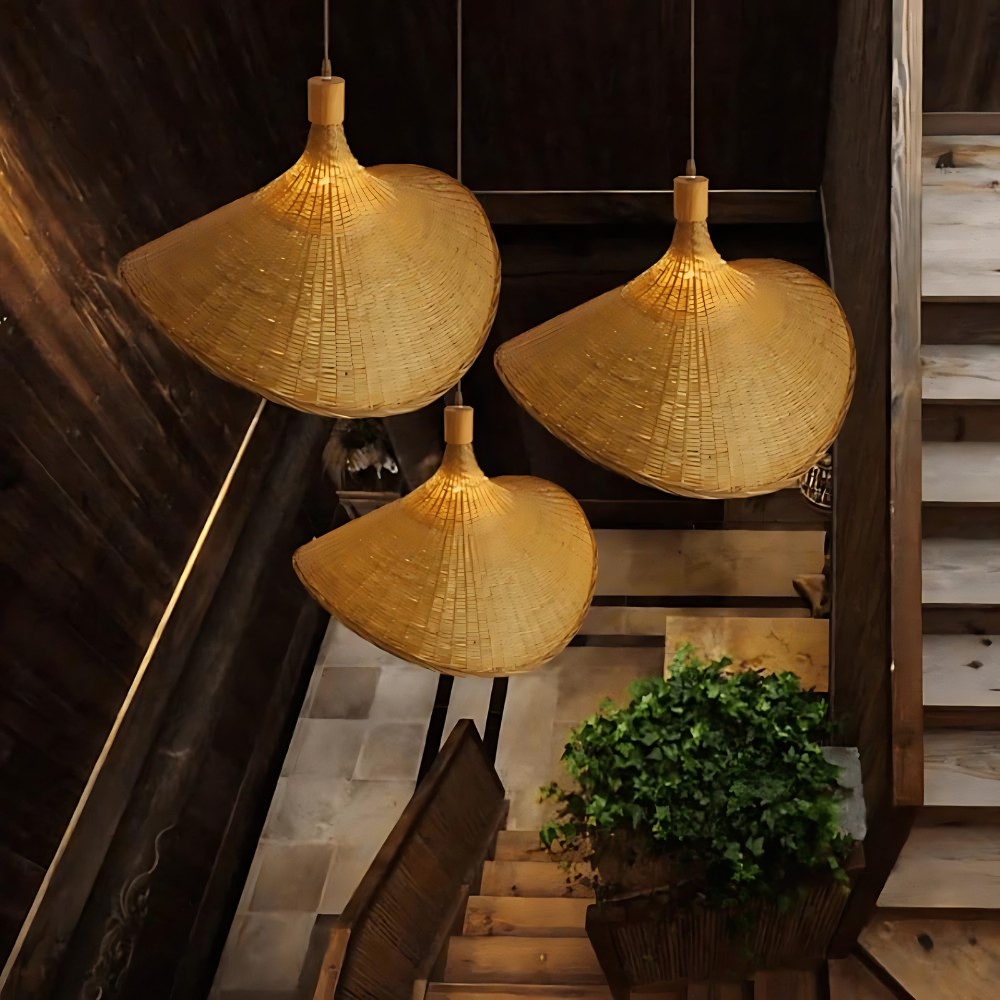 Rustieke Raphia Charm rotan hanglamp HL3387
