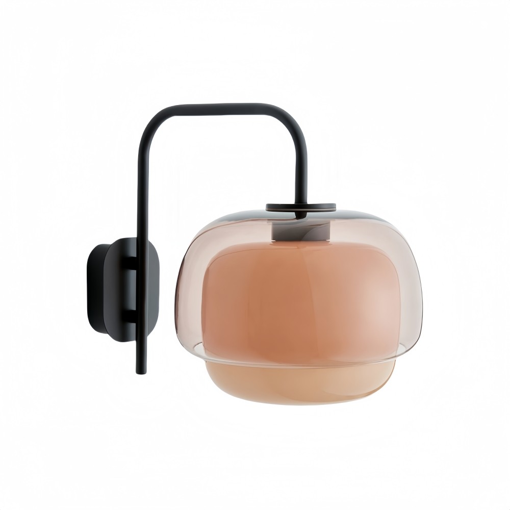 Clinco Wandlamp van gekleurd glas - Dubbele bolvormige lamp in de vorm van een paddenstoel HL1097
