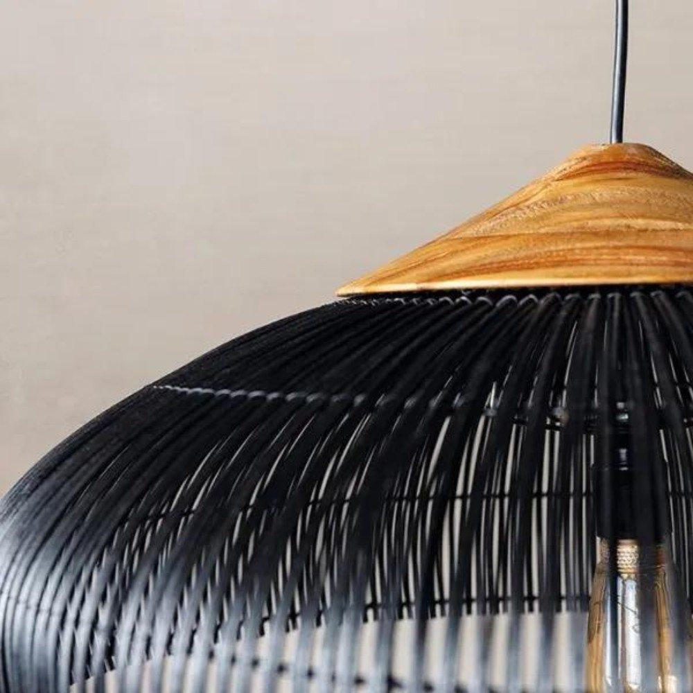 Retro Boheemse hanglamp van rotan HL3389
