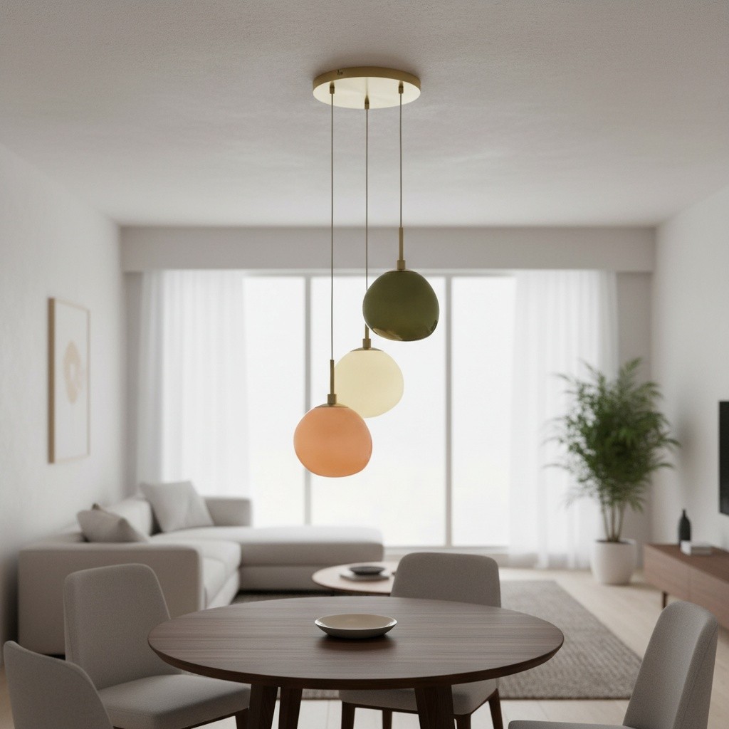 Hanglamp van opaalglas met meerdere tinten - Cluster hanglamp HL1780