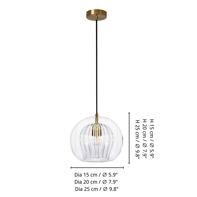 Moderne geplooide glazen hanglamp HL954