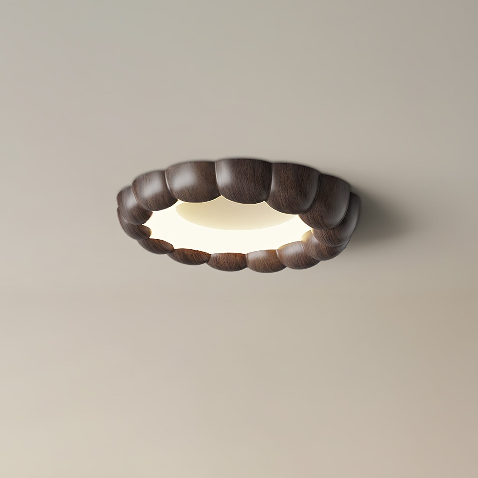 Plafondlamp met imitatiehouten rimpel HL441