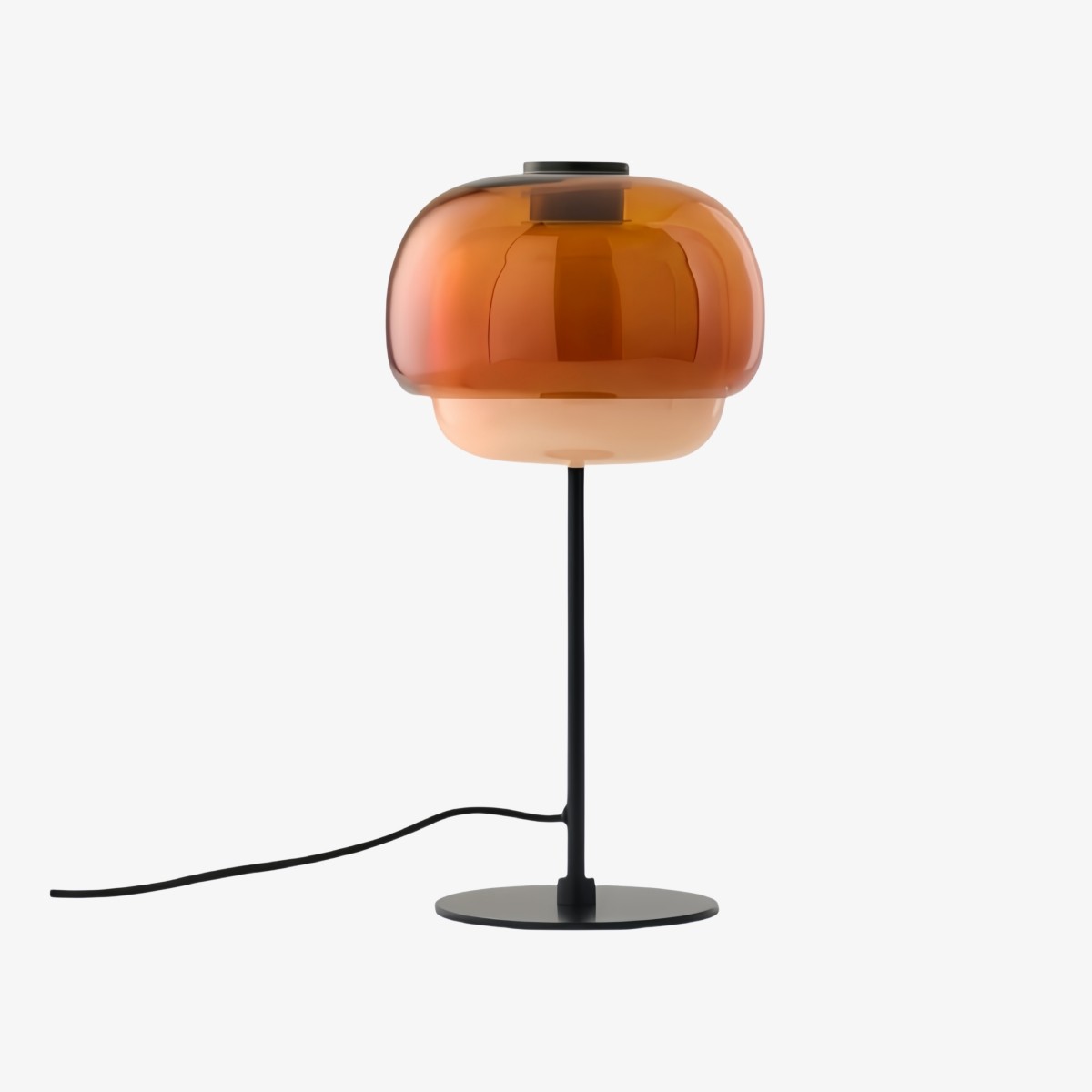 Clinco Dome Tafellamp van Gekleurd Glas - Retro Paddenstoelvormige Nachtlamp voor de Slaapkamer HL1095