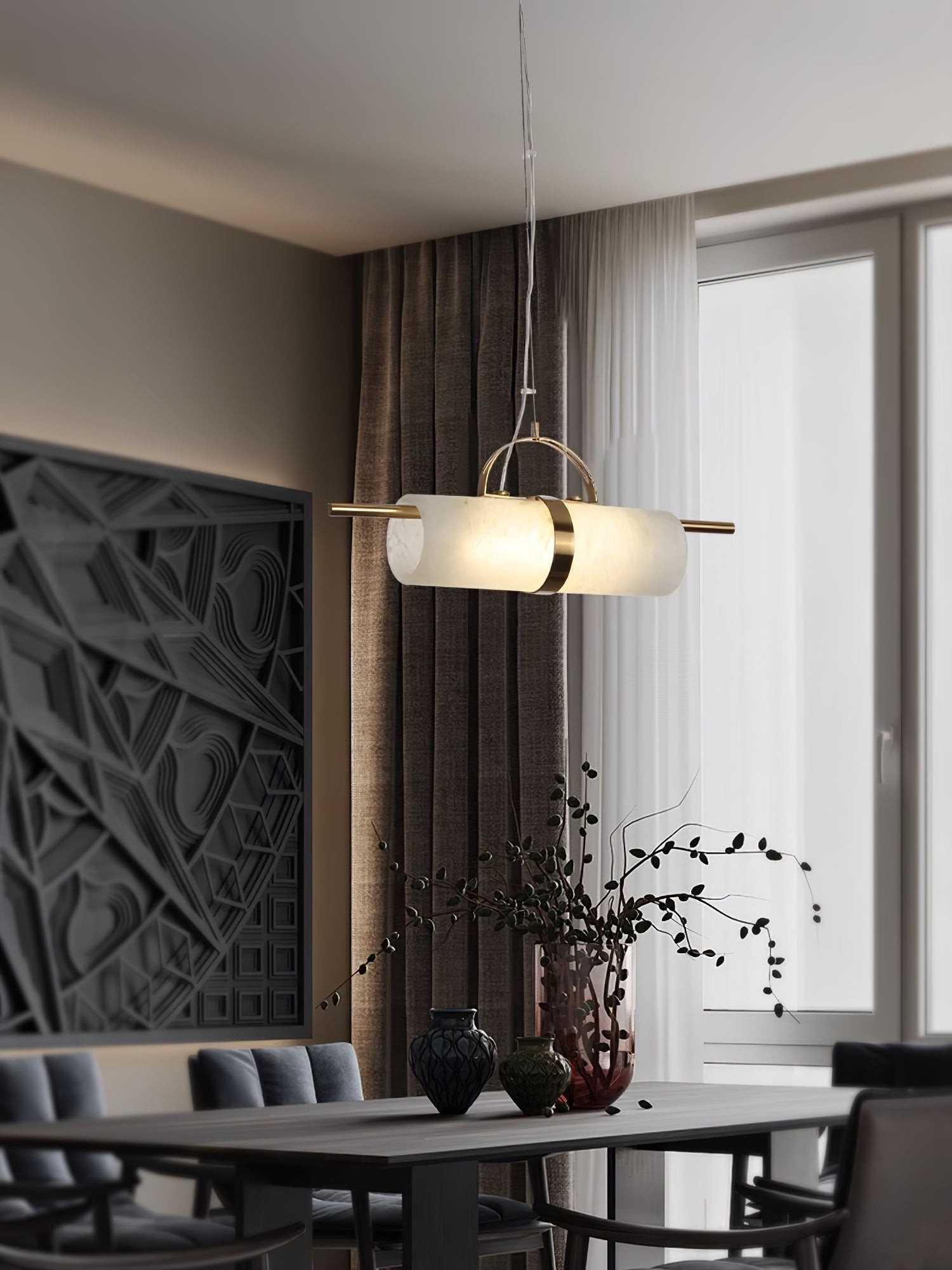 Mini cilindrische albasten hanglamp HL2974