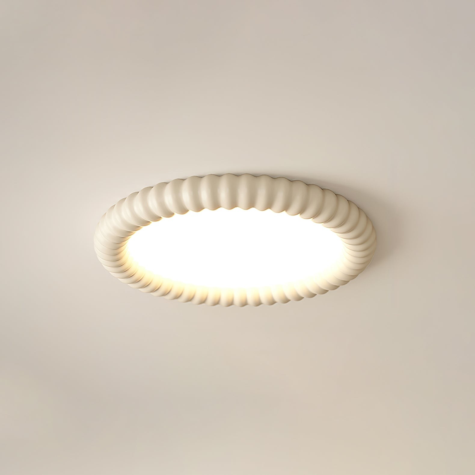 Crèmekleurige stijl rimpelring plafondlamp HL774