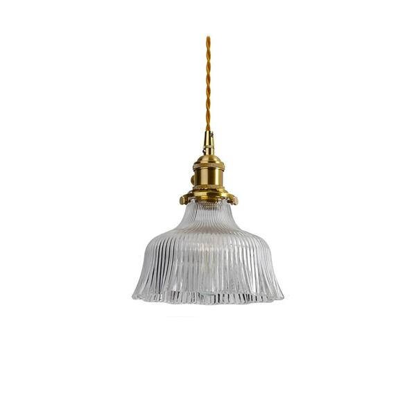 Antiek helder geribbeld glas Slaapkamer keuken hanglamp HL48