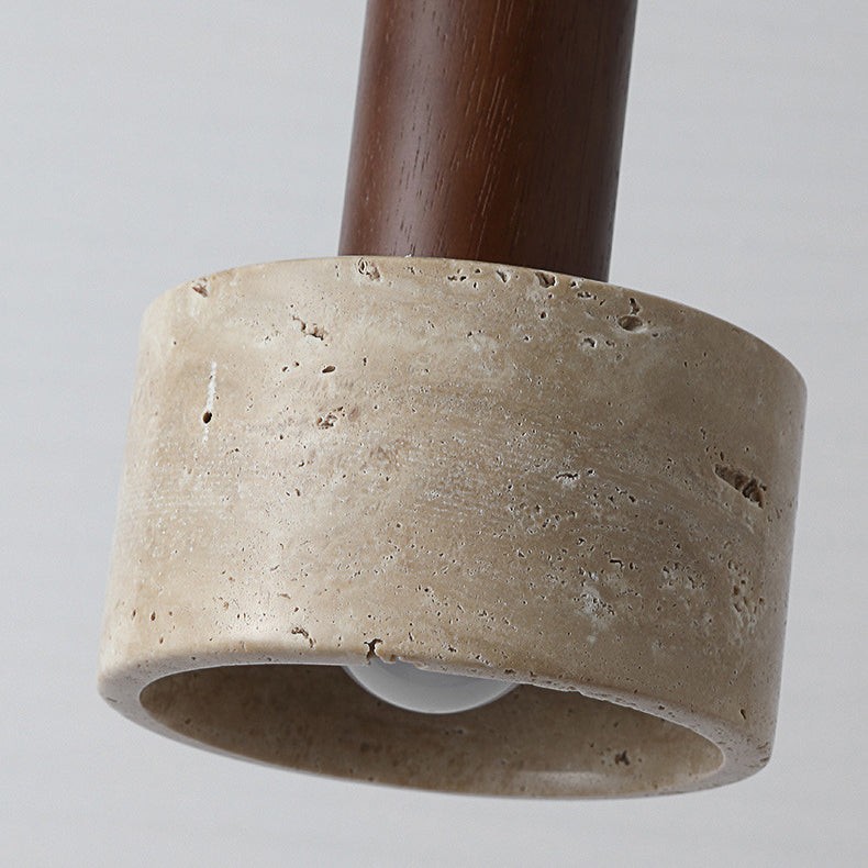 Traditionele retro cilindrische hanglamp van massief hout HL868