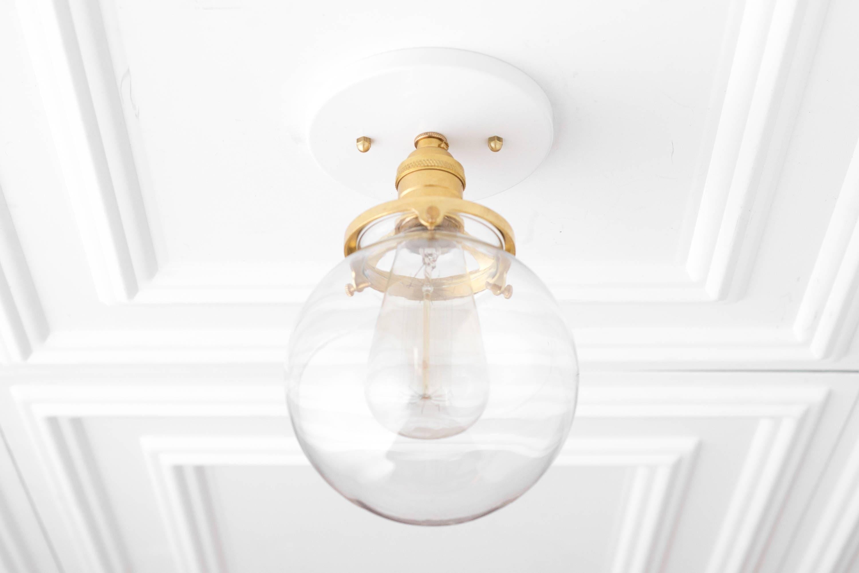 Glorica glazen retro bolvormige plafondlamp - Vintage industriële huisverlichting HL1731
