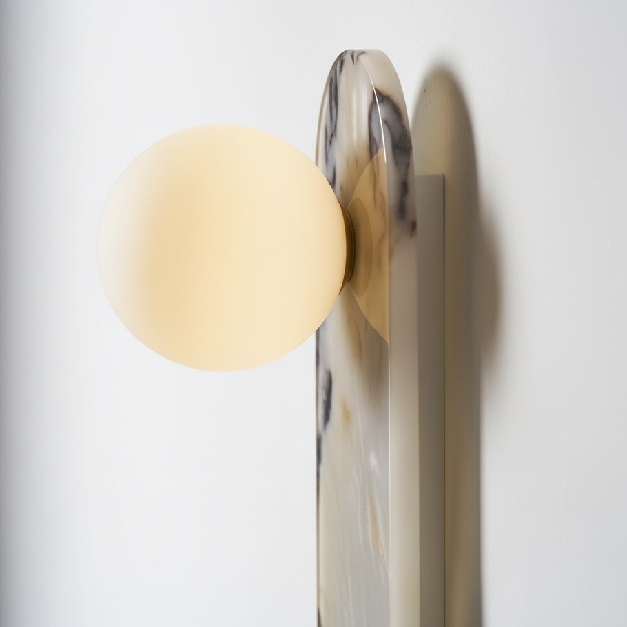 Vinbrea Moderne Accent Wandlamp – Marmeren Behuizing voor Woonkamer of Slaapkamer HL2533