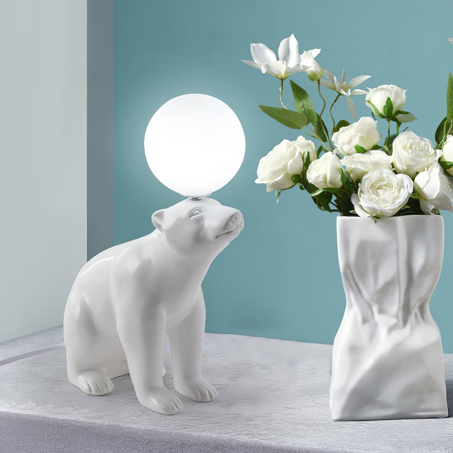 Creatieve witte tafellamp met dierenbeervorm HL124