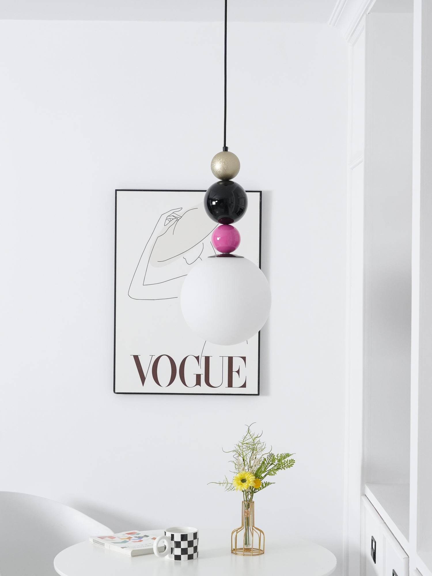 Ronde ballen stapelbare roze hanglamp HL761