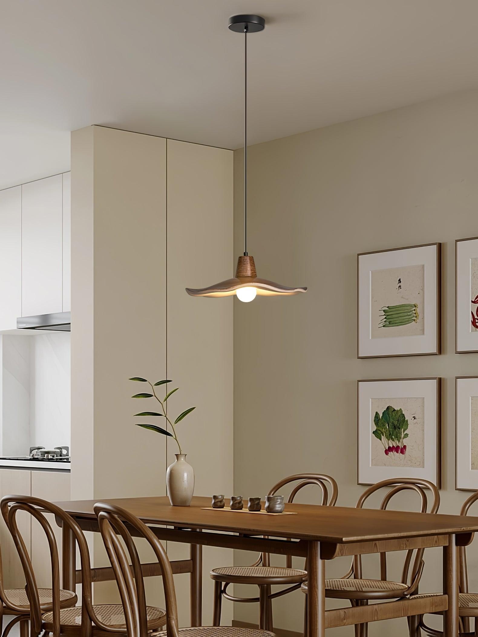 Zwarte imitatie walnoot houtnerf keuken hanglamp HL864