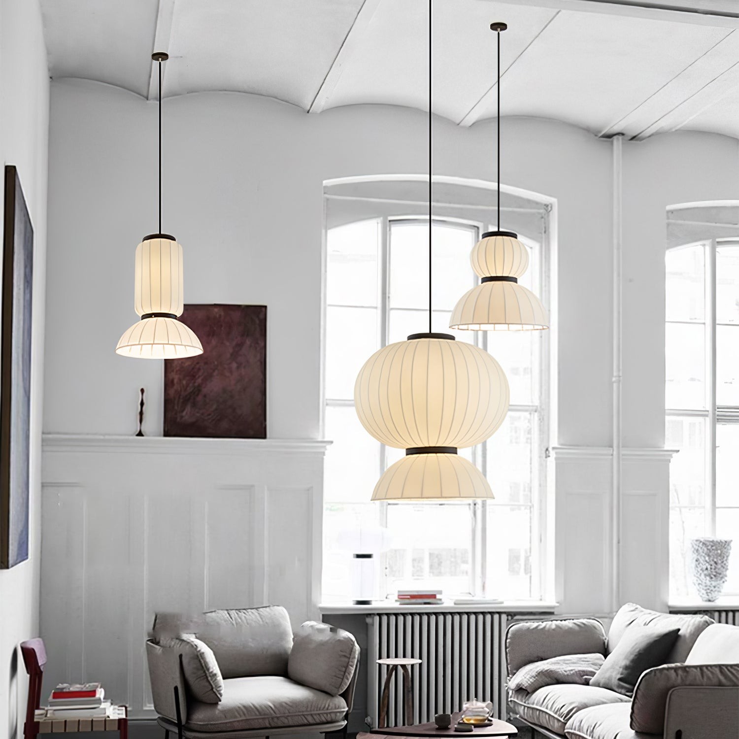 Moerbei Zijden Lantaarn Hanglamp HL680