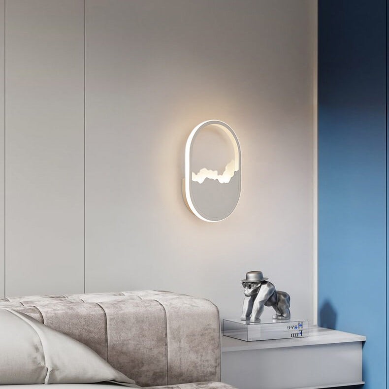 WaveGlow - Moderne ovale LED wandlamp van ijzer met een verfijnd golfdesign HL1212