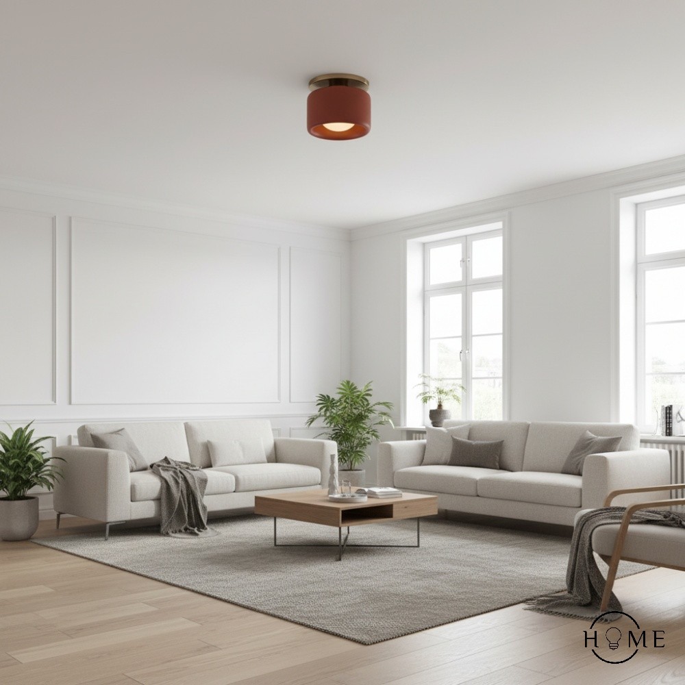 Cerova moderne porseleinen plafondlamp met elegante ivoorkleurige kap HL1621