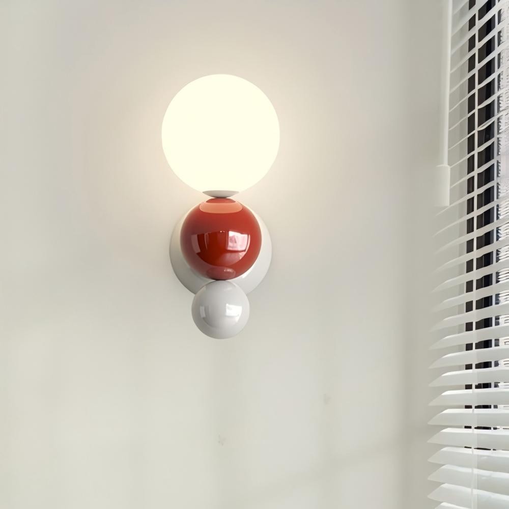 Kleurrijke Crèmekleurige Bolvormige Wandlamp HL321