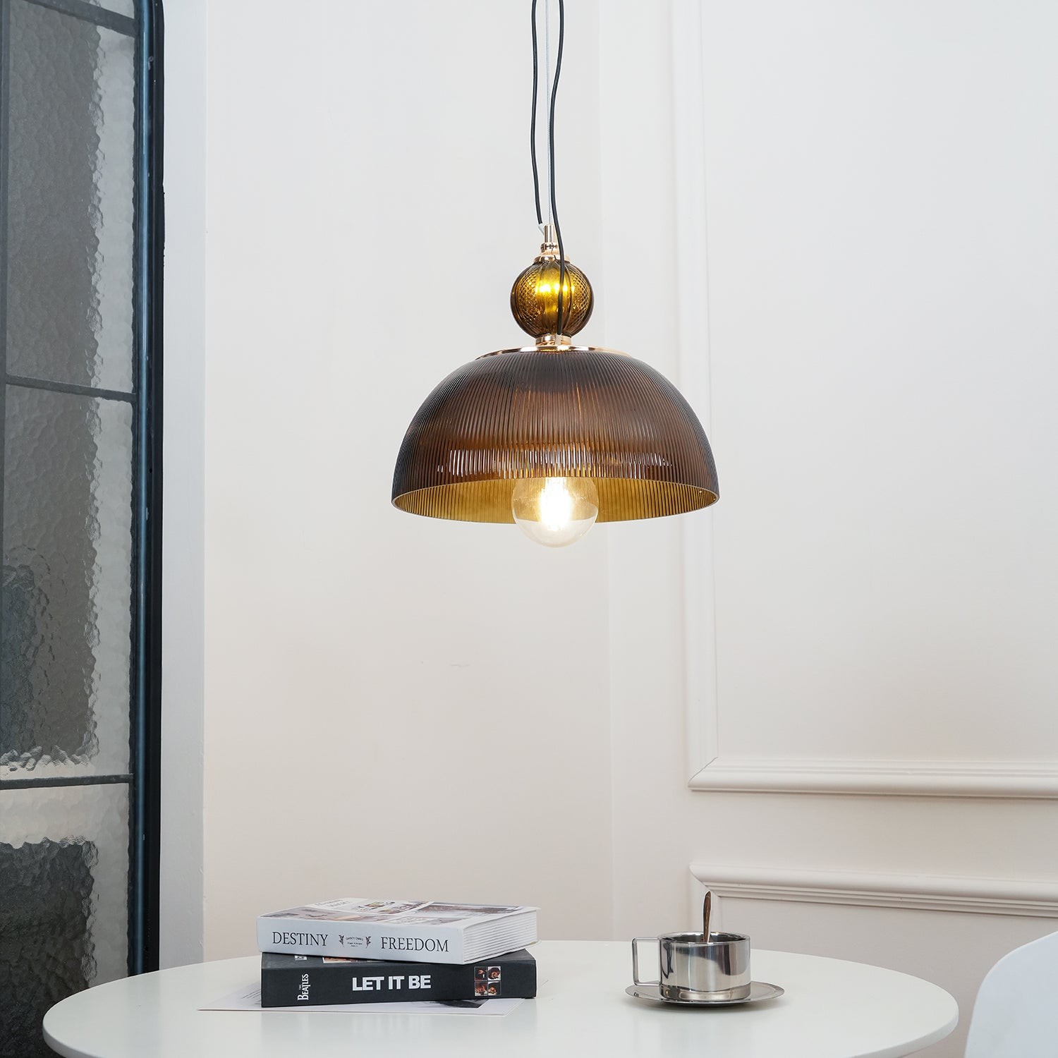 Moderne vintage gradiënt groene glazen hanglamp HL539