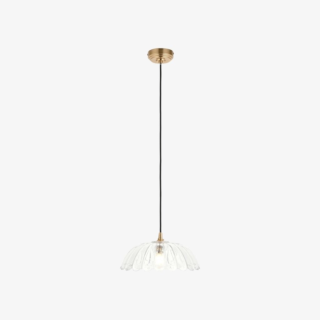 Floriaxis Hanglamp met bloemenmotief en glazen kap - Glazen kap met bloemenmotief en gevlochten kabel voor keuken of eetkamer