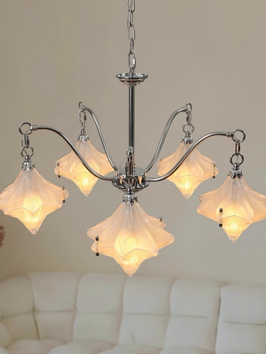 Art Deco Astris Star Kroonluchter - Decoratief armatuur van gematteerd glas voor eetkamer HL1791