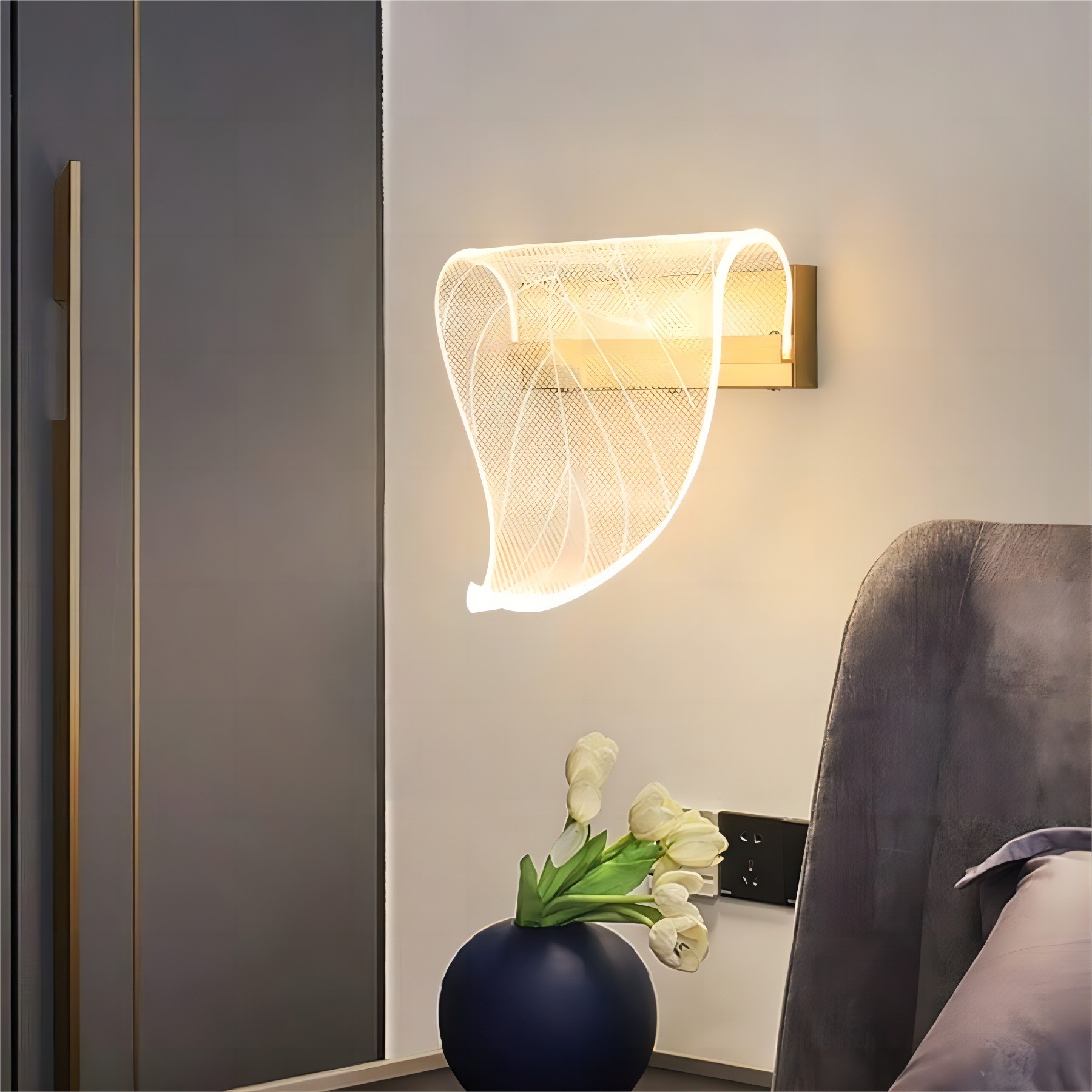 Heldere acryl onregelmatige blad wandlamp HL120