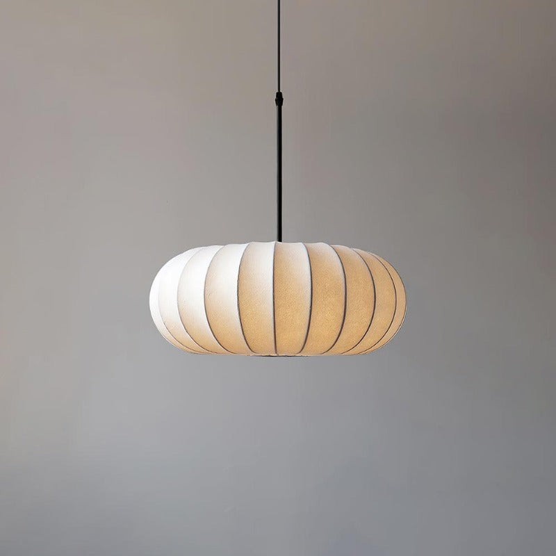 Eenvoudige Wabi-sabi witte lantaarn stoffen hanglamp HL852