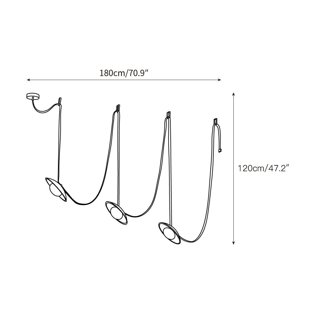 Hanglamp van leer met Light Rail-design HL3241