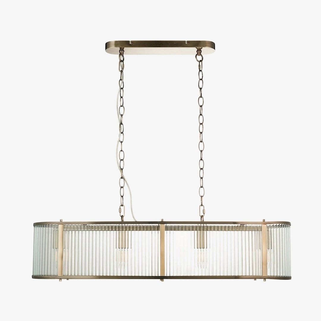 RibGlow Hanglamp met geribbeld glas - Hanglamp in antieke stijl voor de eetkamer HL2044