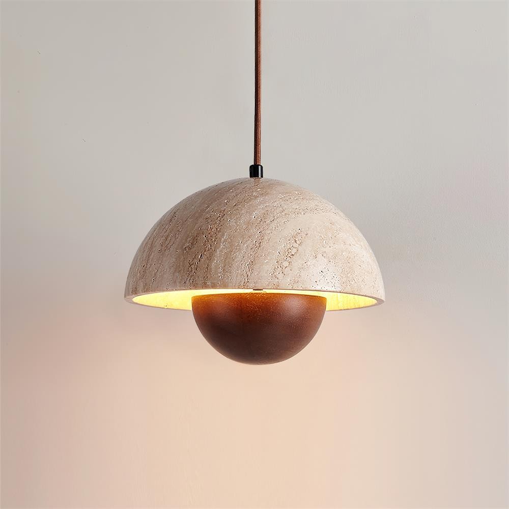 Hanglamp met natuurlijke travertijnbloemknop HL932