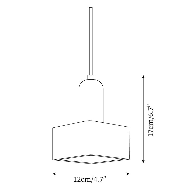 Eenvoudige elegante vierkante rechthoekige hanglamp HL903