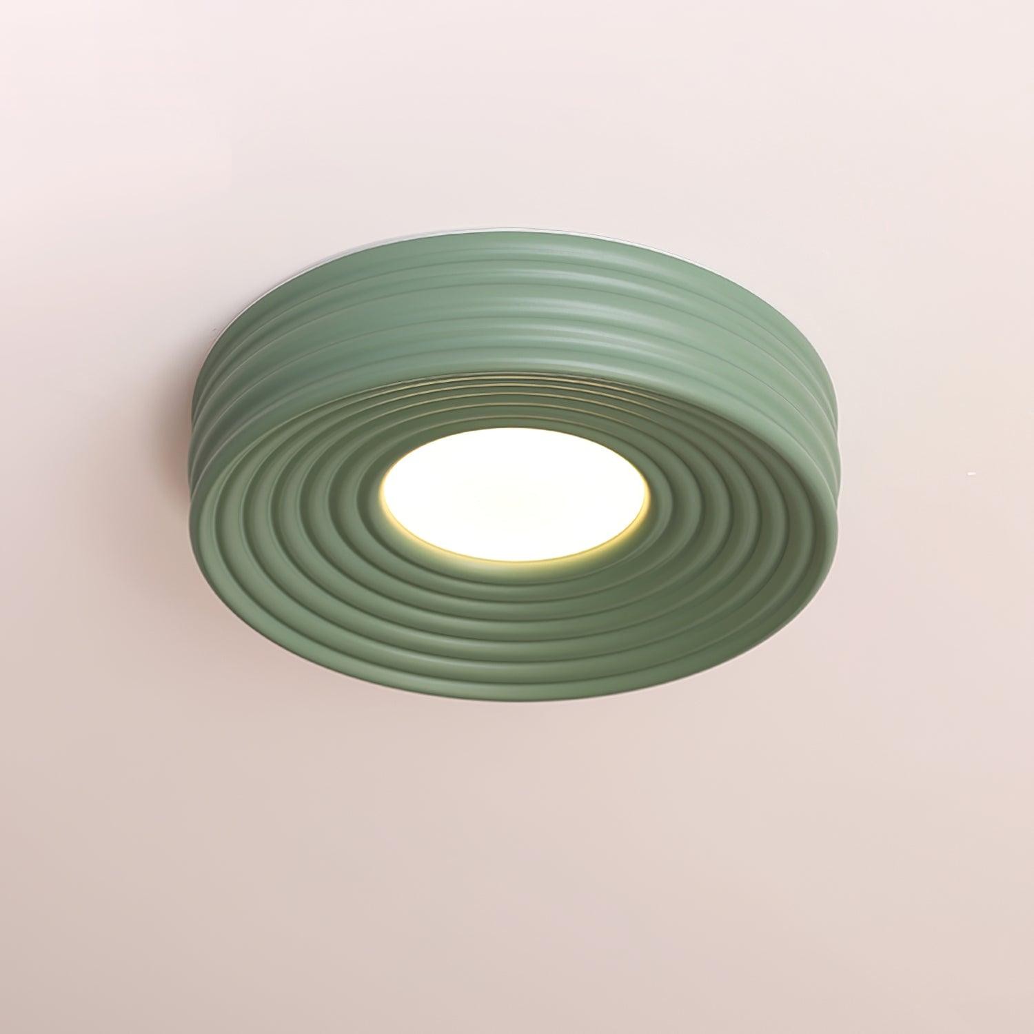 Crèmekleurige geribbelde plafondlamp met drie kleurenverandering HL475