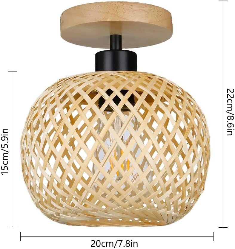 Handgemaakte, etherische bamboe plafondlamp HL3421