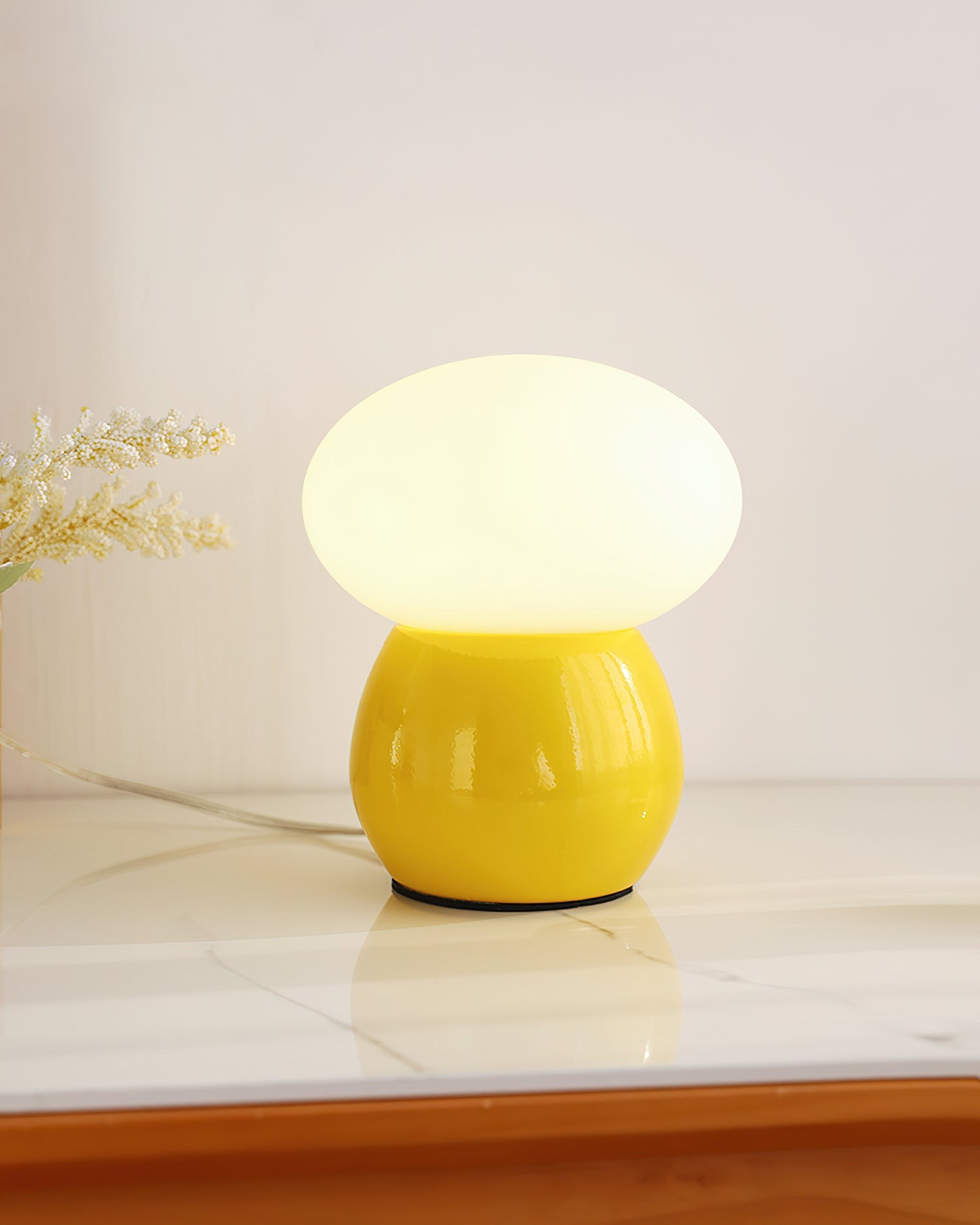 Moderne crèmekleurige paddestoel tafellamp HL904