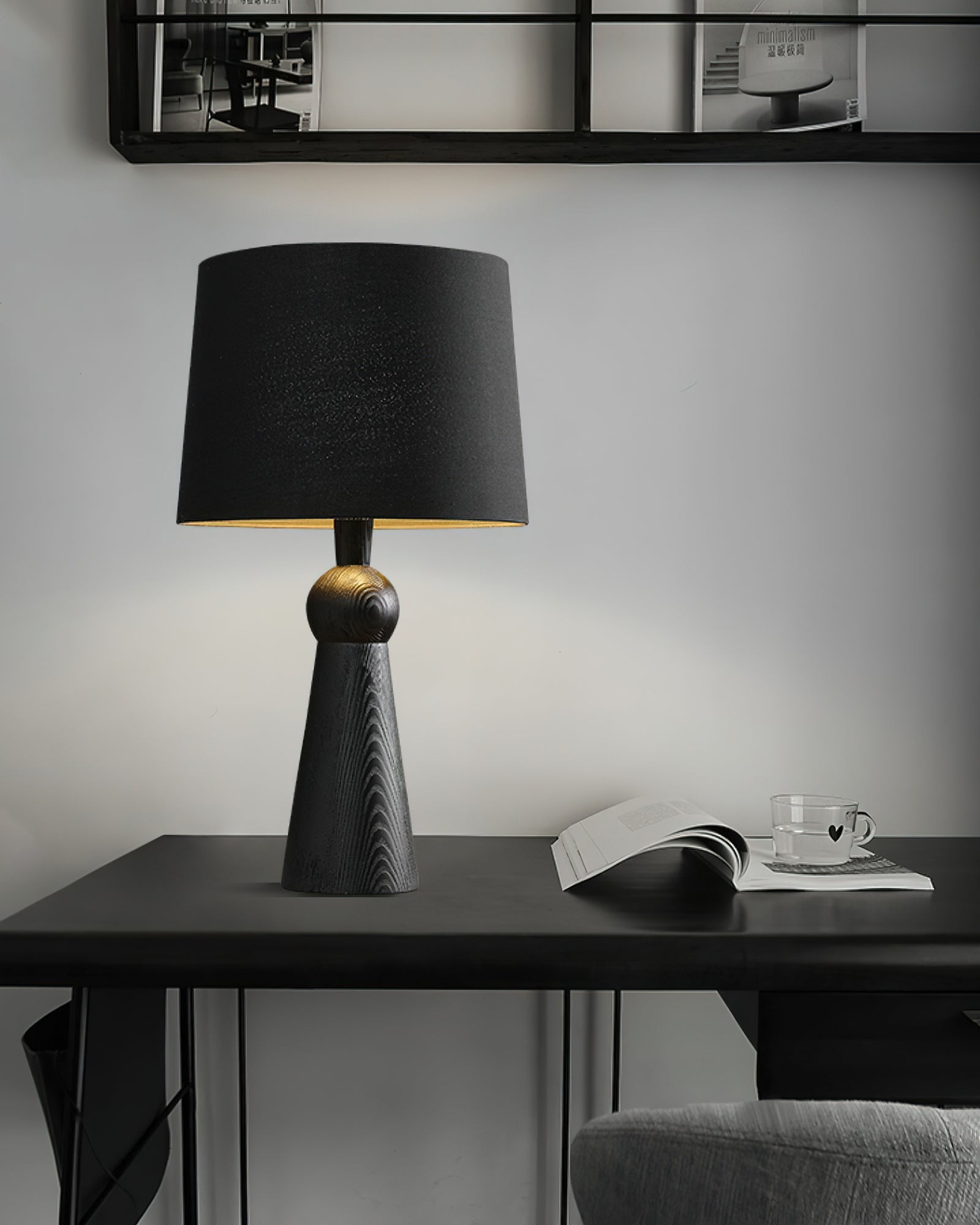 Nordic Retro Massief Houten Stoffen Tafellamp HL372