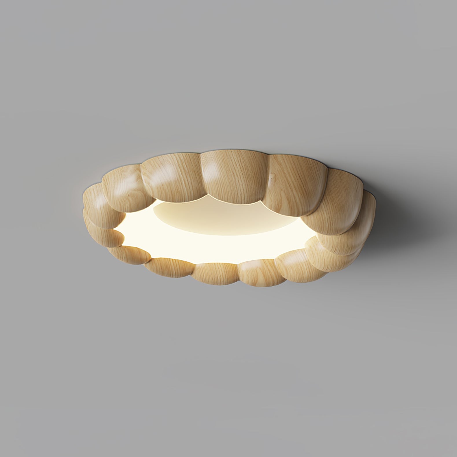 Plafondlamp met imitatiehouten rimpel HL441