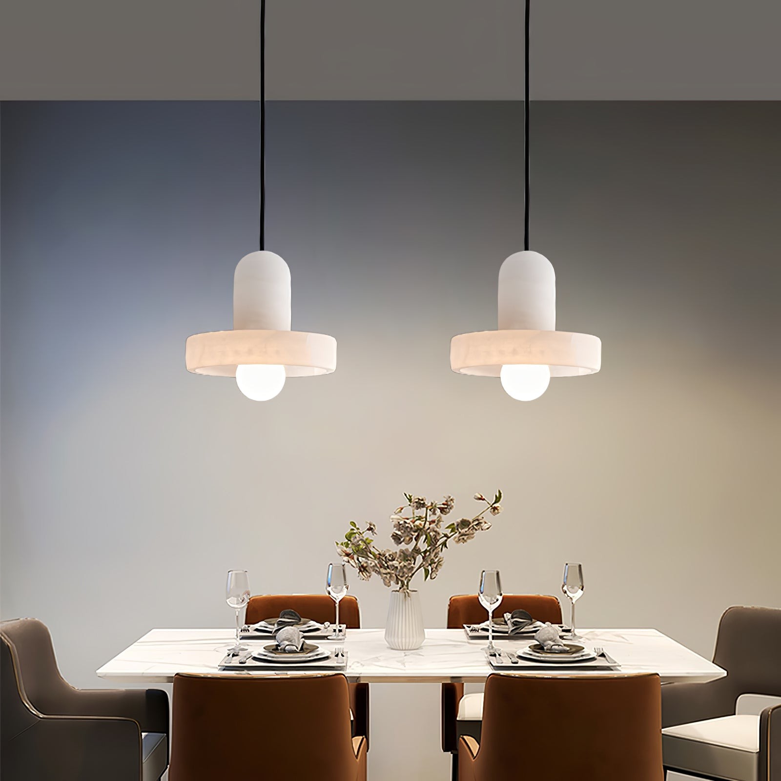Elegante creatieve witte albasten hanglamp HL993