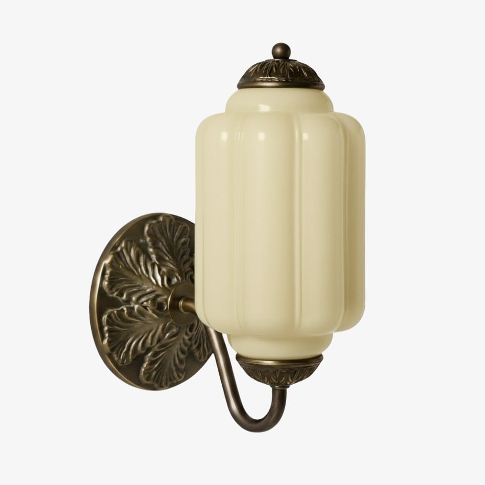 Eloise Messing Wandlamp – Elegante Melkglas Vintage Verlichting HL1652